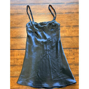 Zara Elegant Black Satin Dress - Size XS